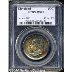 1936 50C Cleveland MS65 PCGS. Variegated