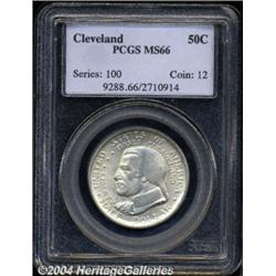 1936 50C Cleveland MS66 PCGS. Light