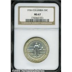 1936 50C Columbia MS67 NGC. Honey-gold and
