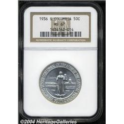 1936-S 50C Columbia MS67 NGC. A brilliant,