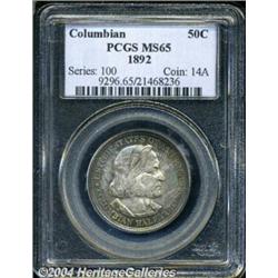 1892 50C Columbian MS65 PCGS. A mixture of