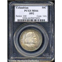 1892 50C Columbian MS66 PCGS. The overall