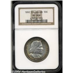 1892 50C Columbian MS66 S NGC. Electric-blue,