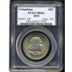 1892 50C Columbian MS66 PCGS. Well struck and