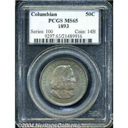 1893 50C Columbian MS65 PCGS. This second year