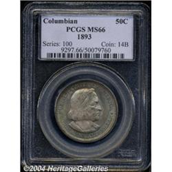 1893 50C Columbian MS66 PCGS. Golden-brown,