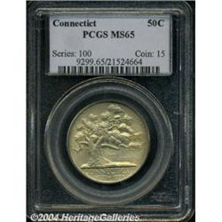 1935 50C Connecticut MS65 PCGS. Light gold