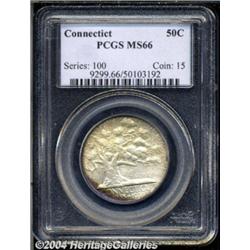 1935 50C Connecticut MS66 PCGS. Orange and