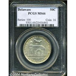 1936 50C Delaware MS66 PCGS. Light golden-gray