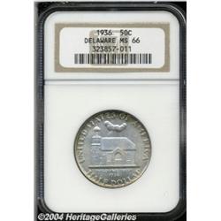 1936 50C Delaware MS66 NGC. Satiny and mostly