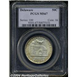 1936 50C Delaware MS67 PCGS. Fully struck with