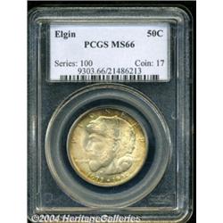 1936 50C Elgin MS66 PCGS. Pleasant gold-gray