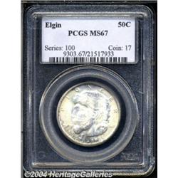 1936 50C Elgin MS67 PCGS. A well struck,