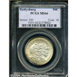 1936 50C Gettysburg MS66 PCGS. Silver-gray