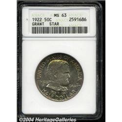 1922 50C Grant with Star MS63 ANACS. Light