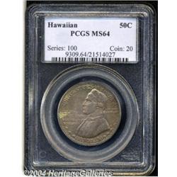 1928 50C Hawaiian MS64 PCGS. Deep golden and