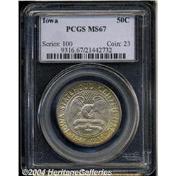 1946 50C Iowa MS67 PCGS. Superbly toned in