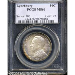 1936 50C Lynchburg MS66 PCGS. Gold, crimson,