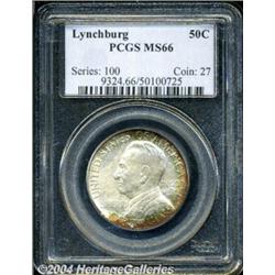 1936 50C Lynchburg MS66 PCGS. Vivid freckles
