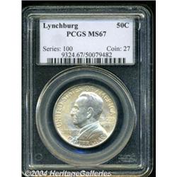 1936 50C Lynchburg MS67 PCGS. Satiny overall,