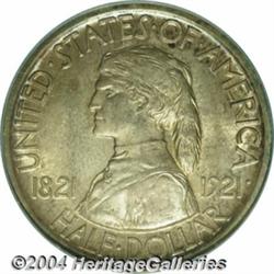 1921 50C Missouri MS65 PCGS. The obverse is a