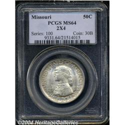 1921 50C Missouri 2x4 MS64 PCGS. Light