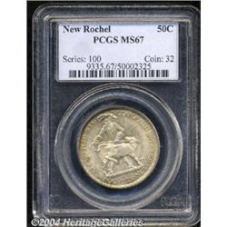 1938 50C New Rochelle MS67 PCGS. Silver-gray
