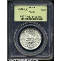 1936 50C Norfolk MS66 PCGS. An impeccably