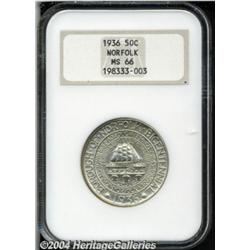 1936 50C Norfolk MS66 NGC. Typically fully