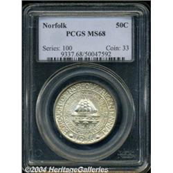 1936 50C Norfolk MS68 PCGS. The design
