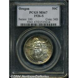1926-S 50C Oregon MS67 PCGS. Beautifully toned