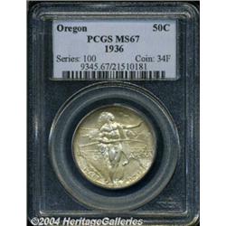 1936 50C Oregon MS67 PCGS. Only the lightest