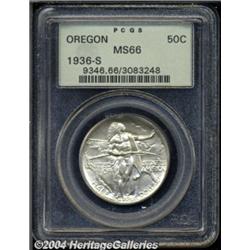 1936-S 50C Oregon MS66 PCGS. The brilliant