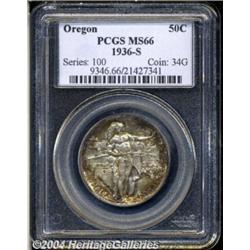 1936-S 50C Oregon MS66 PCGS. Deep russet