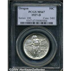 1937-D 50C Oregon MS67 PCGS. This brilliant