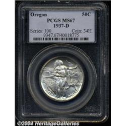 1937-D 50C Oregon MS67 PCGS. Fully struck and
