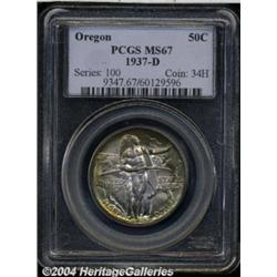 1937-D 50C Oregon MS67 PCGS. Supremely