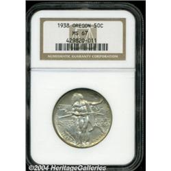 1938 50C Oregon MS67 NGC. Boldly struck with