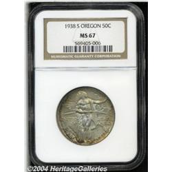 1938-S 50C Oregon MS67 NGC. Fully struck with
