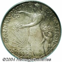 1915-S 50C Panama-Pacific MS65 PCGS. Mottled