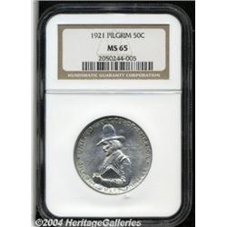 1921 50C Pilgrim MS65 NGC. A lustrous