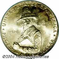 1921 50C Pilgrim MS67 PCGS. Radiant, mark-free