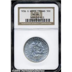 1936-S 50C Rhode Island MS66 NGC. Dazzling