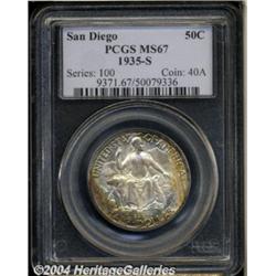 1935-S 50C San Diego MS67 PCGS. Attractively