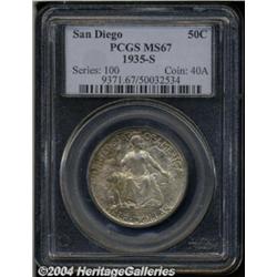 1935-S 50C San Diego MS67 PCGS. Specks of