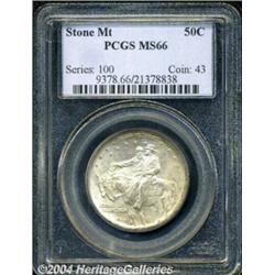1925 50C Stone Mountain MS66 PCGS. Sharply