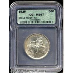 1925 50C Stone Mountain MS67 ICG. The obverse