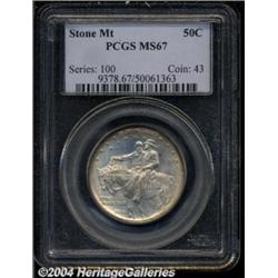 1925 50C Stone Mountain MS67 PCGS. Well struck