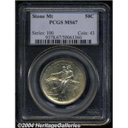 1925 50C Stone Mountain MS67 PCGS. Well struck