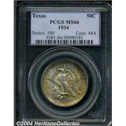 1934 50C Texas MS66 PCGS. Blushes of orange,
